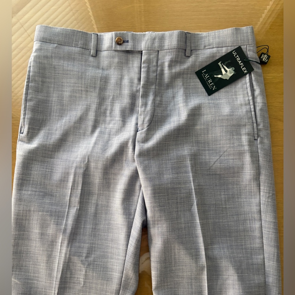 Men’s Ralph Lauren Blue Stretch Dress Pants, Straight leg, size 34 x 32 - Picture 4 of 5